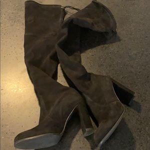 Stuart weitzman black suede OTK boots worn once